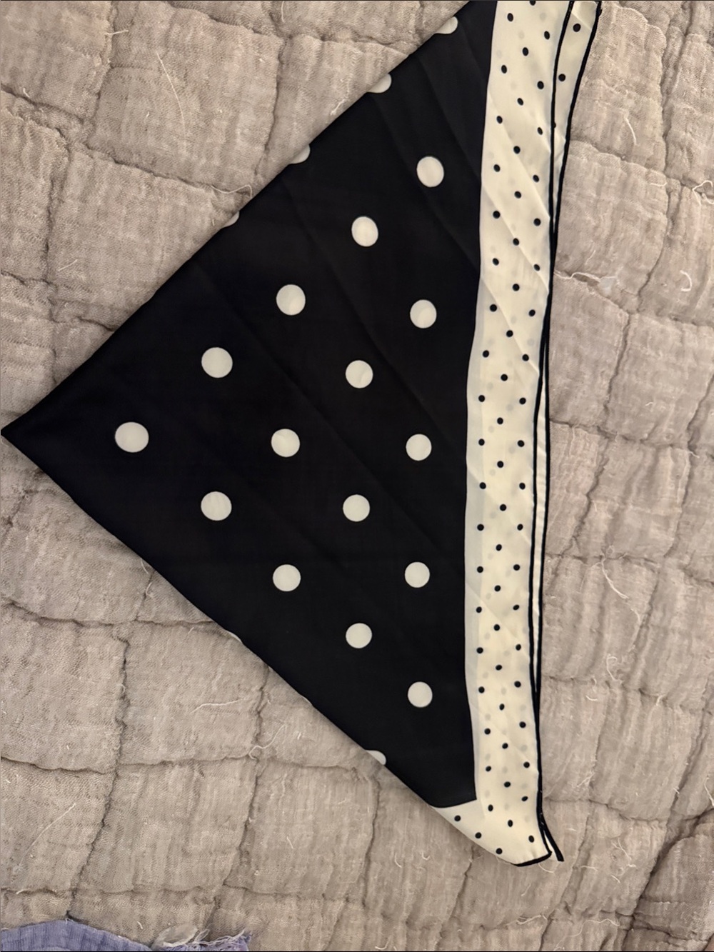Aries  Black and White Polka Dot satin Scarf hair wrap/fashion accessory!